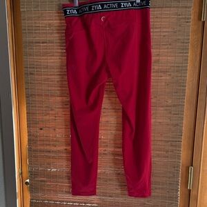 ZYIA Red Banded Luxe Rendezvous Leggings 7/8, 24 inch inseam. Never worn.